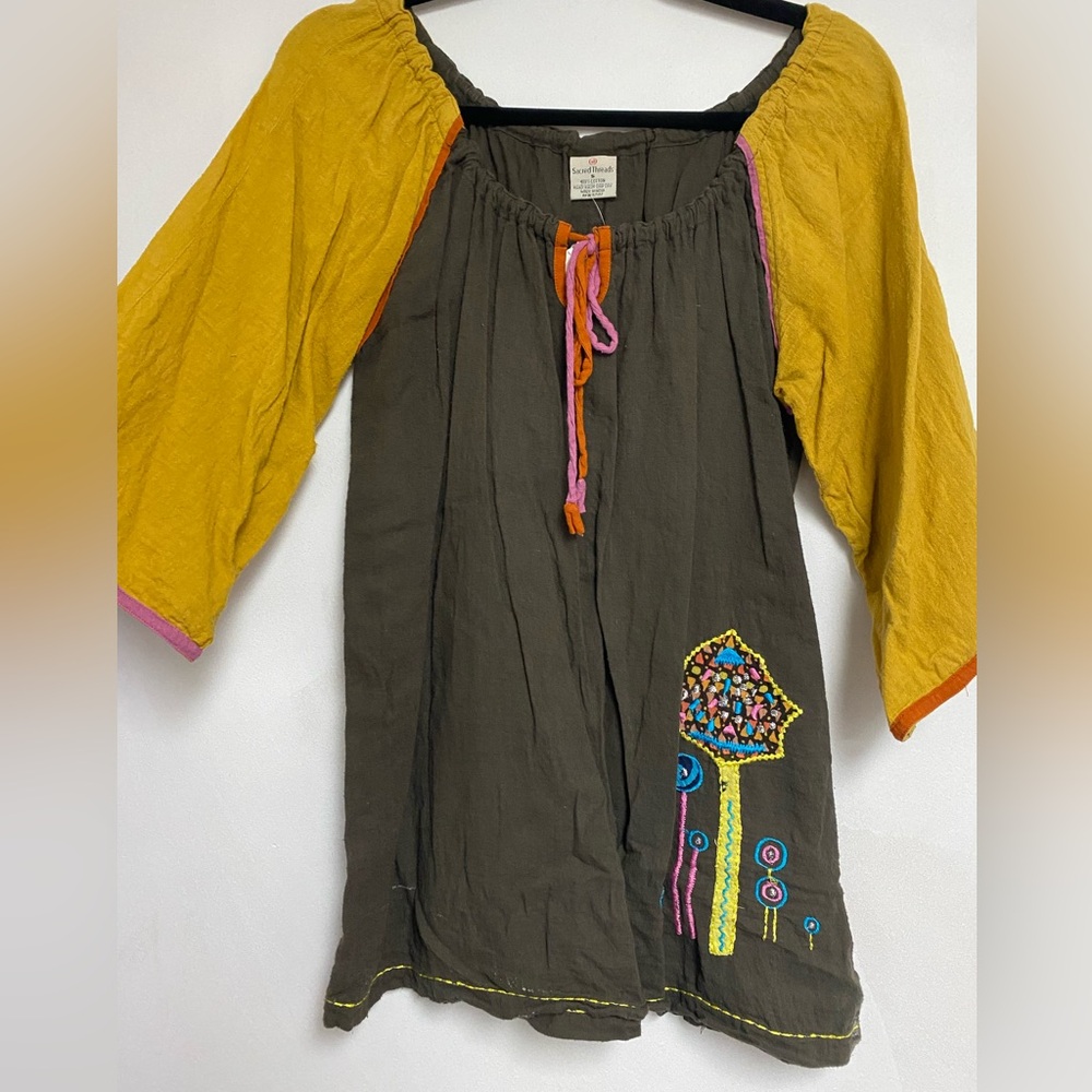 Sacred Threads Boho Cotton Top. Size Small But Fl… - image 1